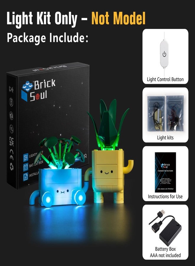 BrickSoul Upgrade Light Kit for Lego 10349 Happy Plants Building Set | with ON/Off & Dimmer Switch & Hidden Cable Tech | Easy Install Lighting Set (10349 Set NOT Included) - Image 2